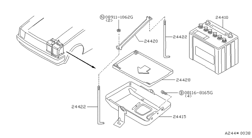 Battery & battery mounting