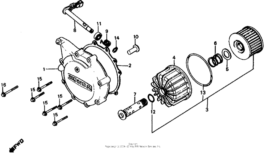 Clutch cover + oil filter
