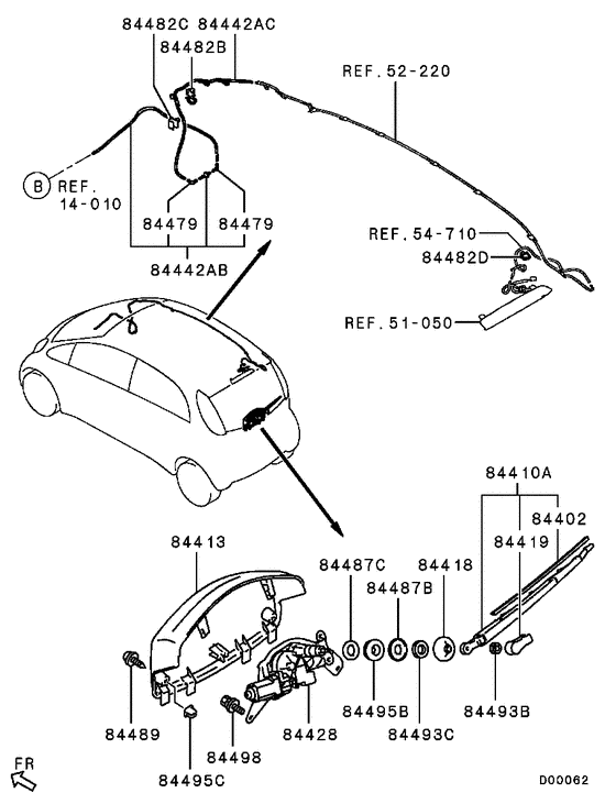 Rear window wiper & washer