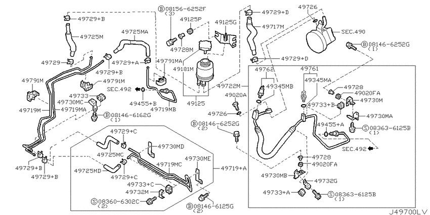 Power steering piping