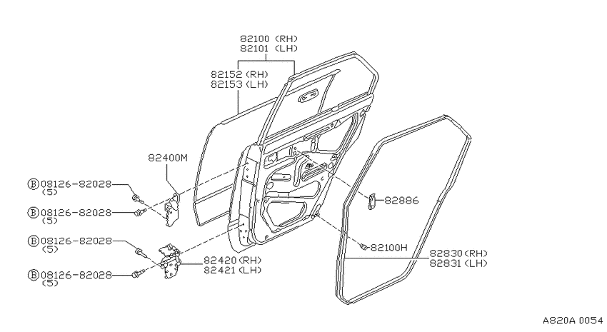 Rear door panel & fitting
