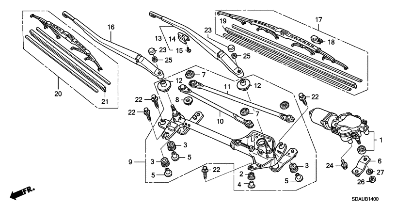 Front windshield wiper