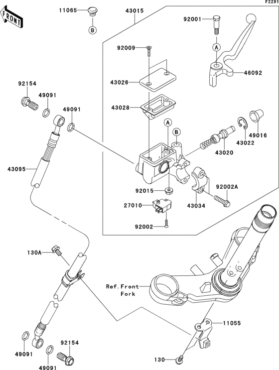 Front master cylinder