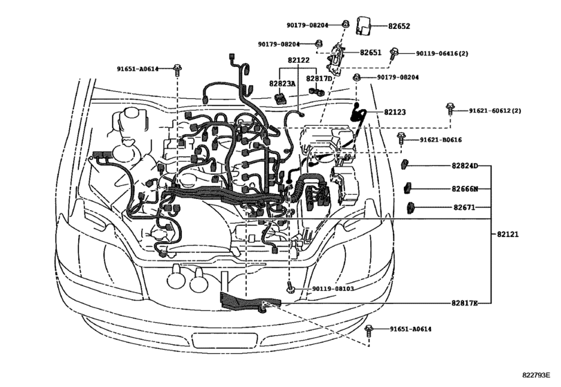 Wiring & Clamp for 2001 - 2003 Toyota CROWN/ MAJESTA JKS175 | Japan ...