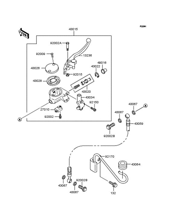Front master cylinder