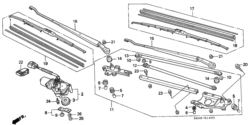 Front windshield wiper