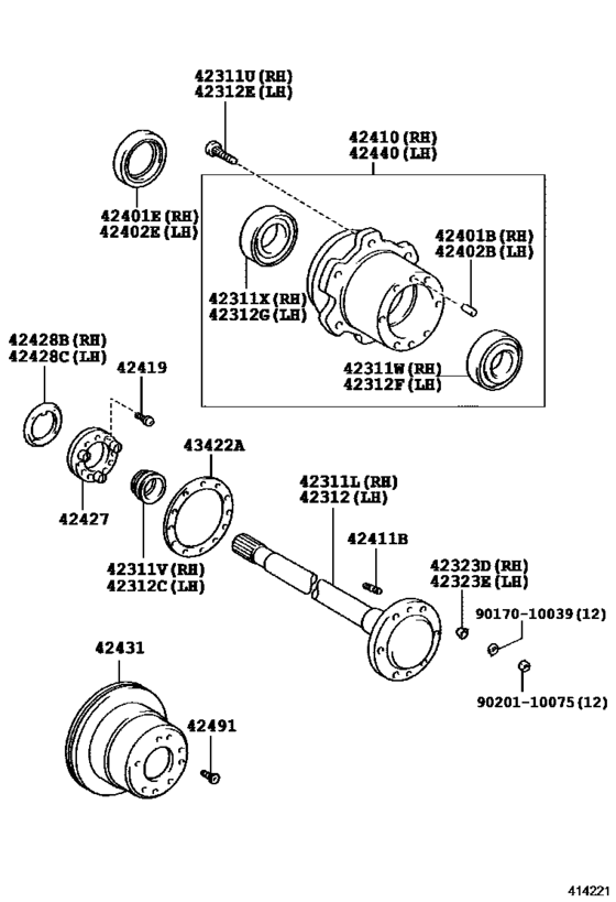 Rear Axle Shaft & Hub