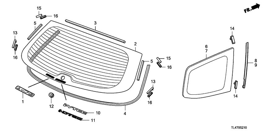 Rear windshield/ quarter glass