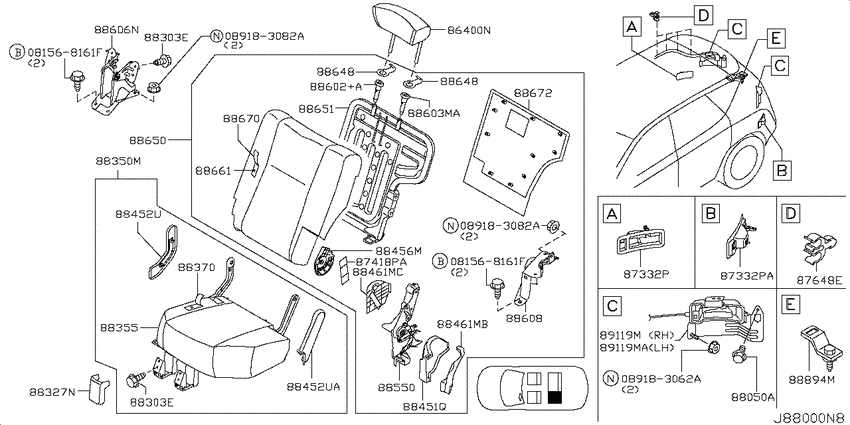 Rear seat