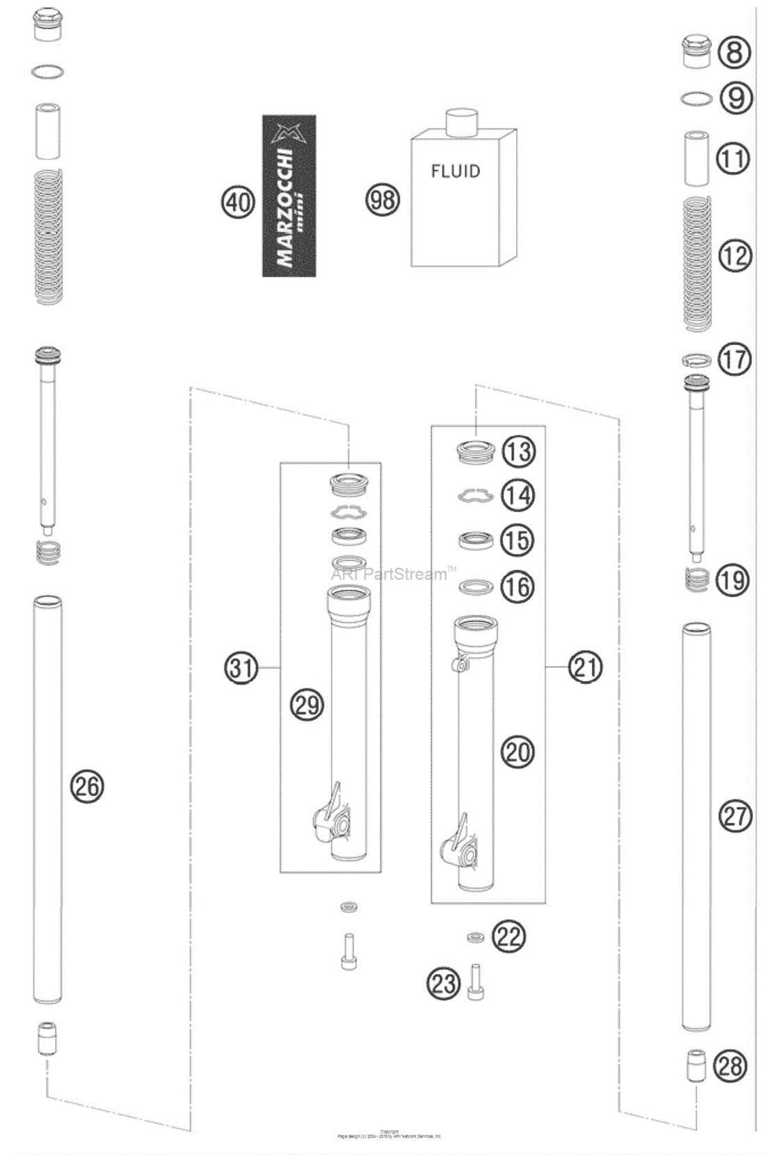 Front Fork, Disassembled