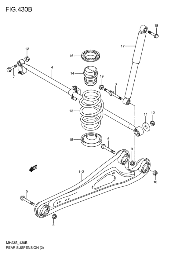 rear suspension for 2009 2011 Suzuki WAGON R/PLUS/SOLIO/WIDE MH23S Japan sales region