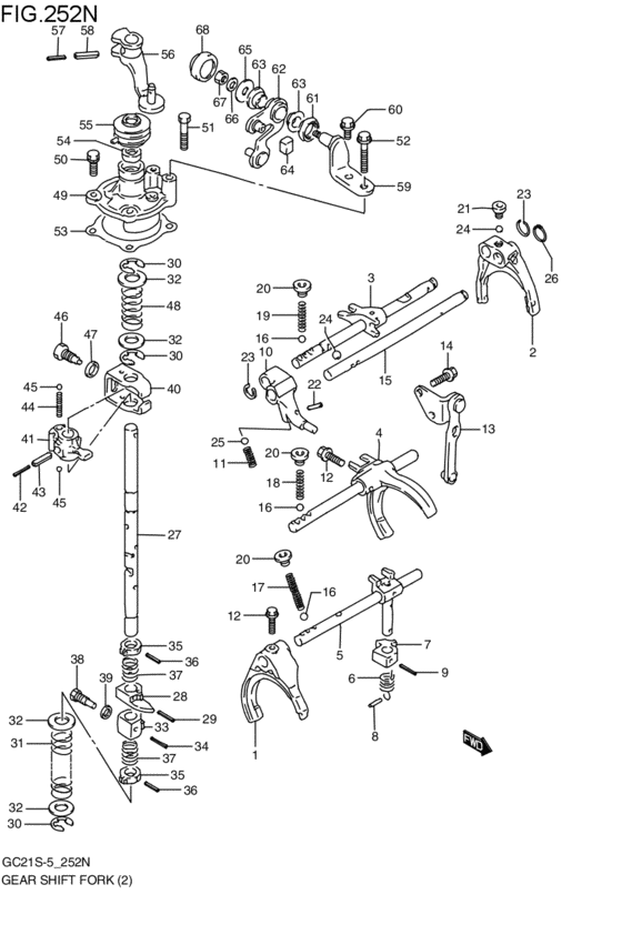 mt - gearlever fork
