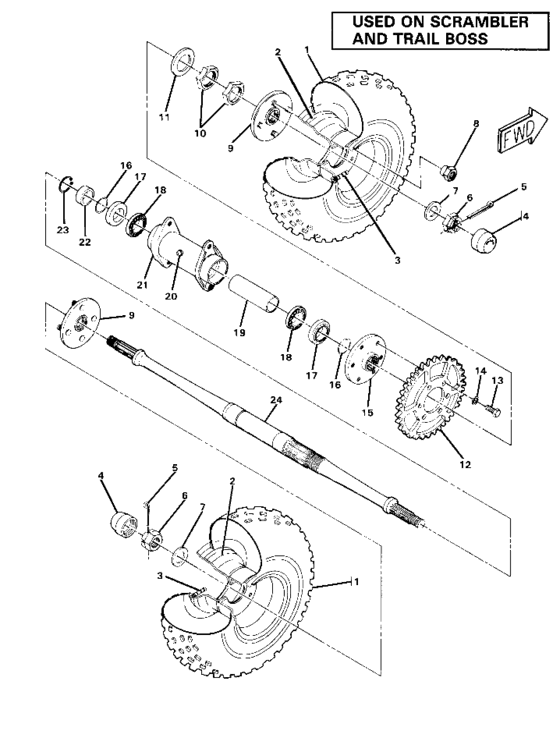 Rear wheel drive assembly