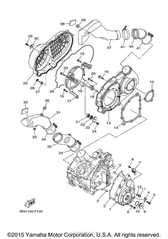 Crankcase cover for 2007 Yamaha GRIZZLY 700 USA sales region, Dark