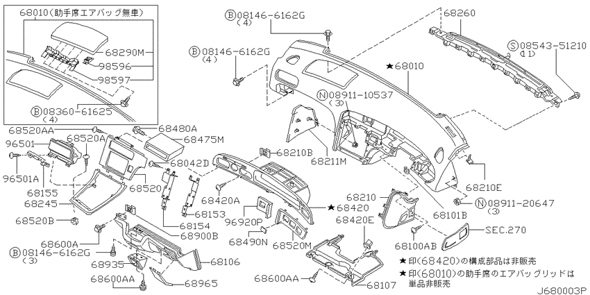 Instrument panel, pad & cluster lid