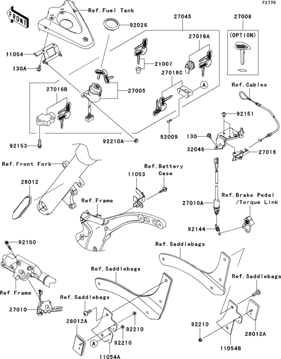 Ignition switch/locks/reflectors