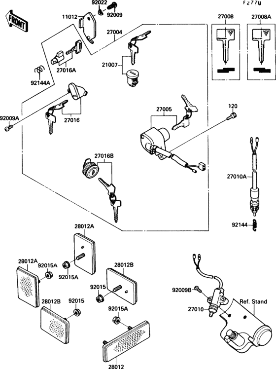 Ignition switch/locks/reflectors