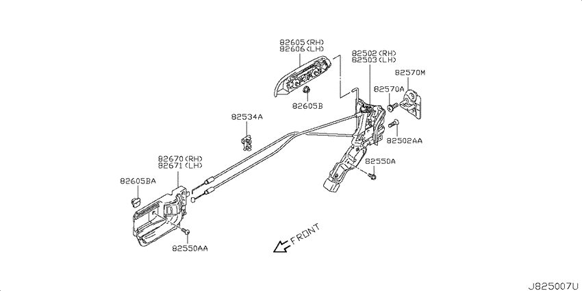 Rear door lock & handle