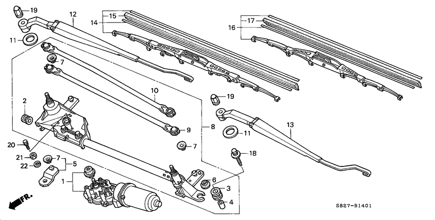 Front windshield wiper