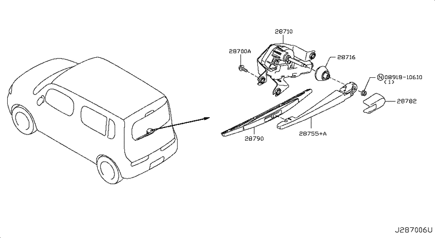 Rear window wiper