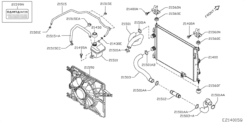 Radiator, shroud & fitting