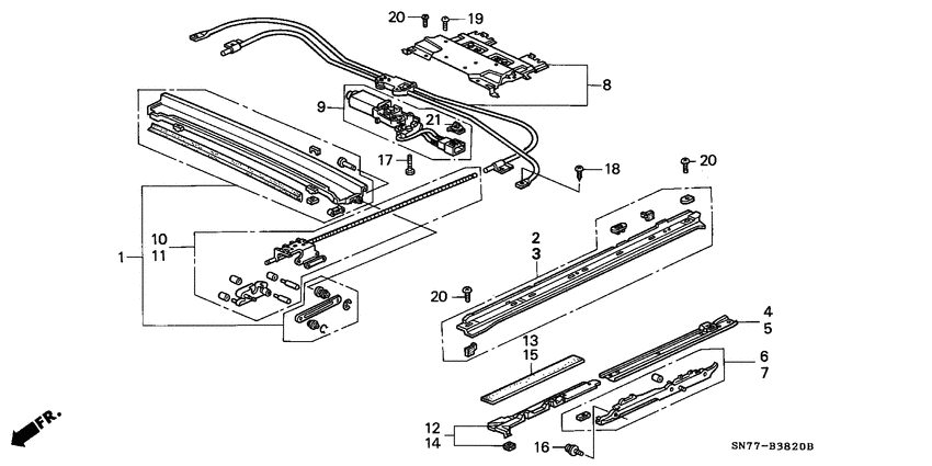 Roof slide component