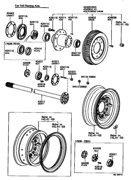 Rear Axle Shaft & Hub for 1979 1980 Toyota LAND CRUISER HJ45 General sales region