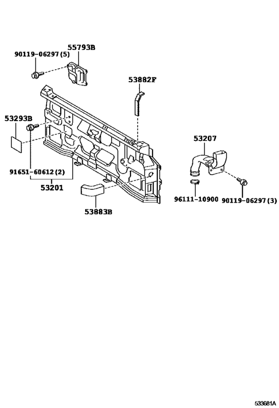 Front Fender Apron & Dash Panel