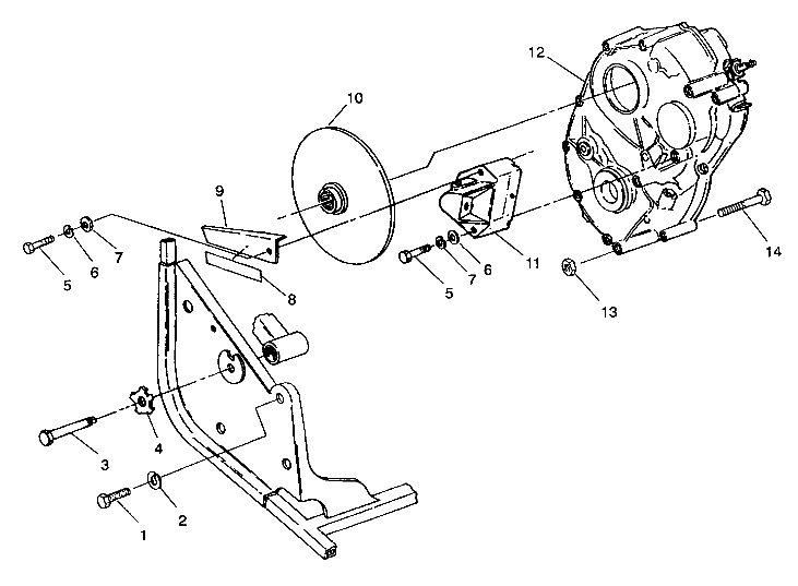 Gearcase/rear brake mounting