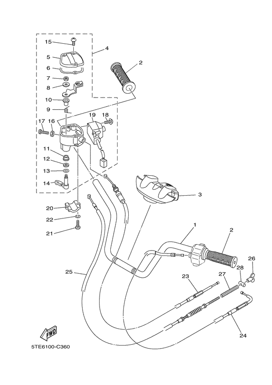 Steering handle & cable