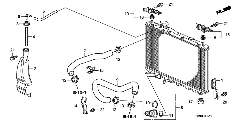 Radiator hose/reserve tan k