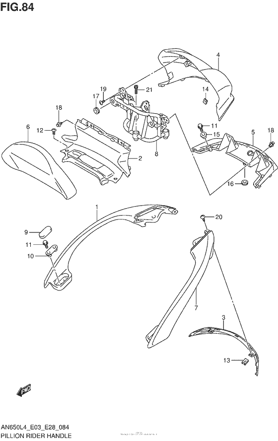 Pillion Rider Handle (An650L4 E03)