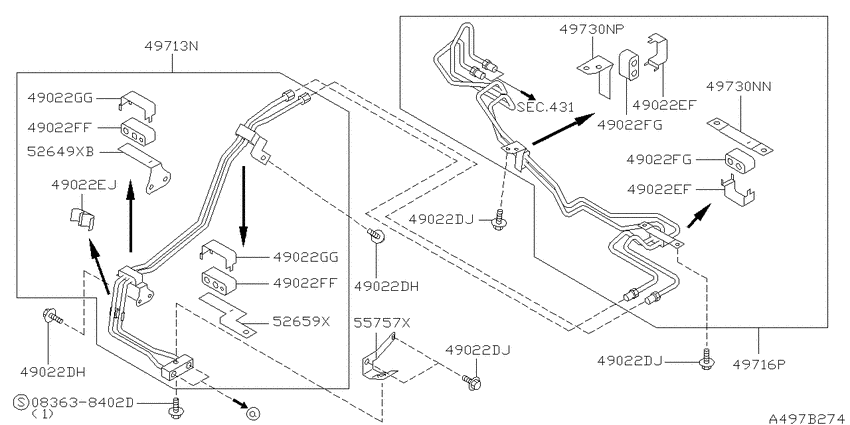 Power steering piping