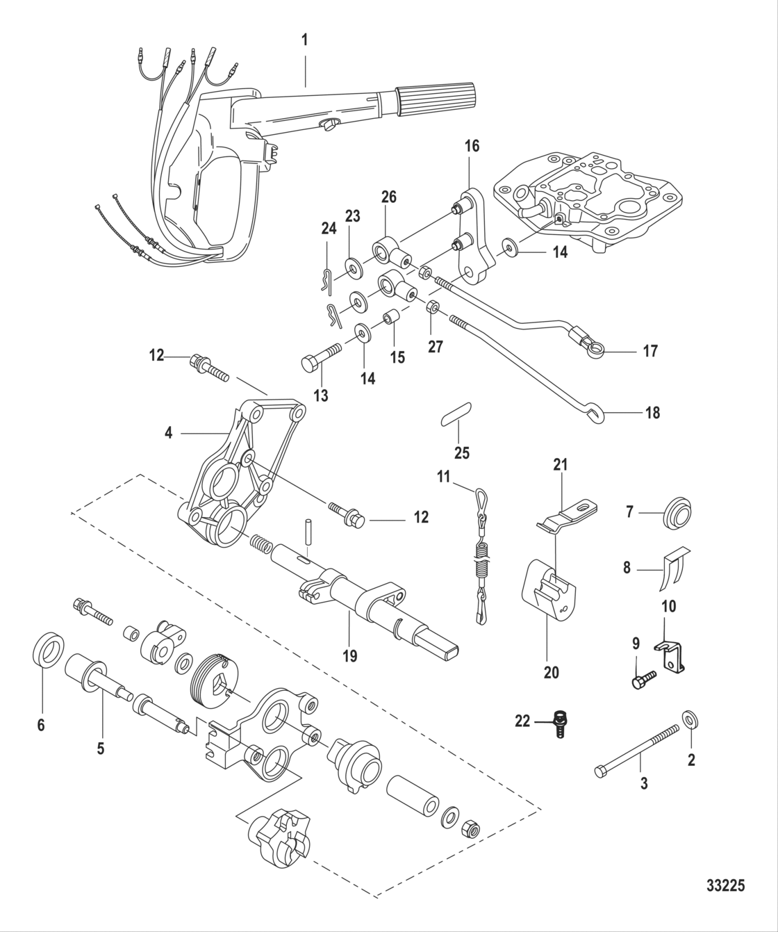 Tiller Handle Conversion Kit 25-30 Hp (889246A71)