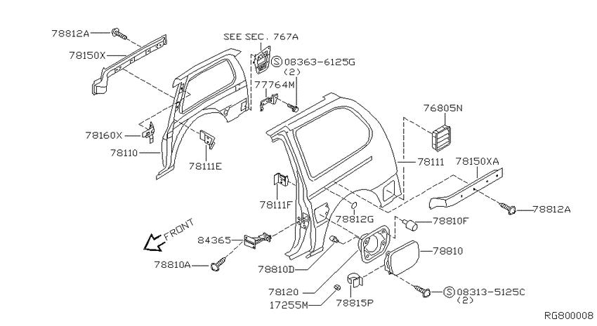 Rear fender & fitting