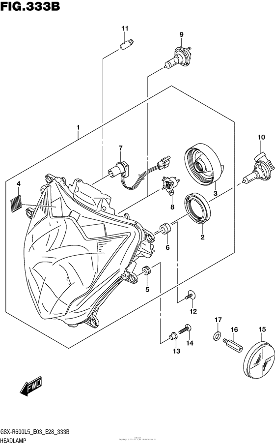 Headlamp (Gsx-R600L5 E28)