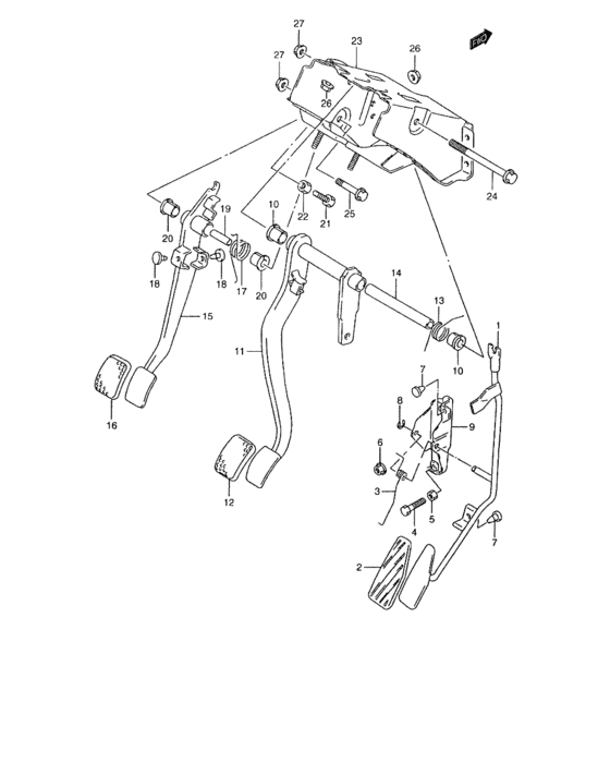 Pedal and pedal bracket