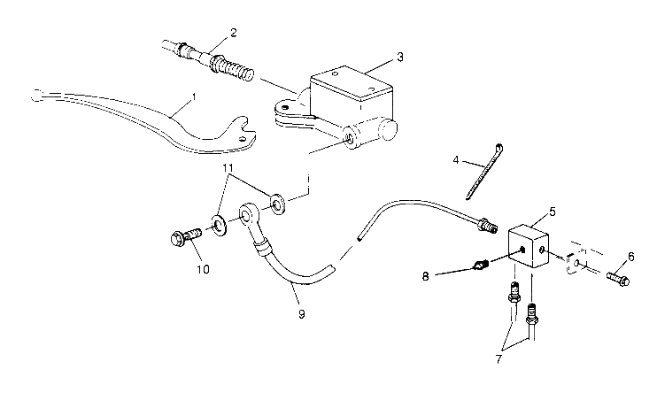 Controls-rh master cylinder/brake line