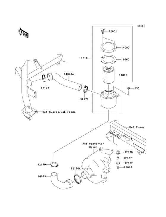 Air cleaner-belt converter
