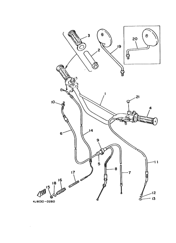Steering handle & cable