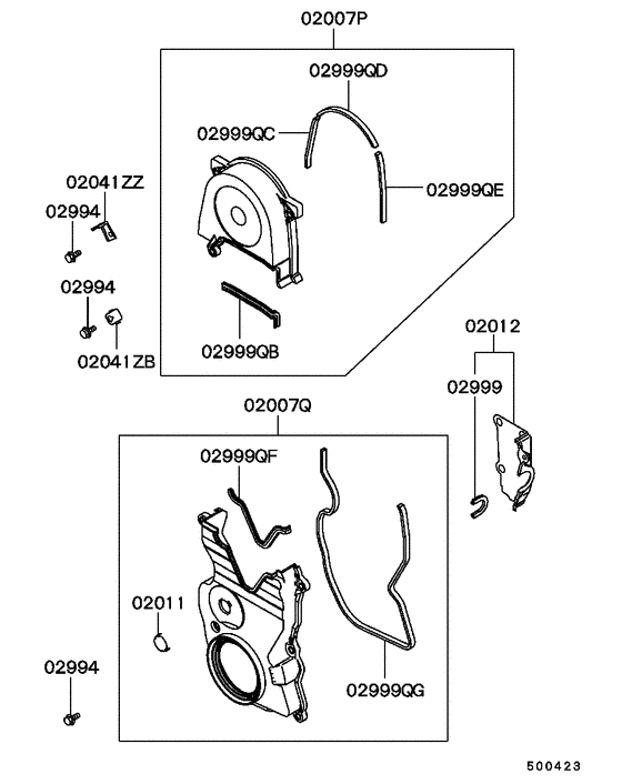 Cover,rear plate & oil pan