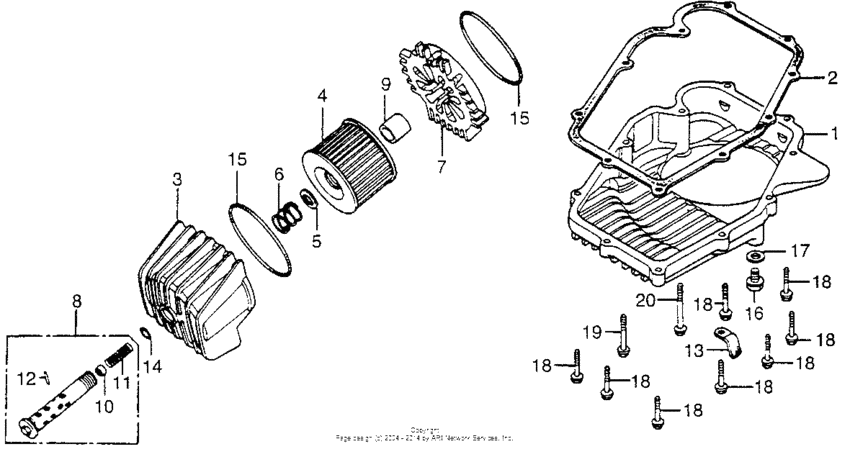 Oil filter + oil pan