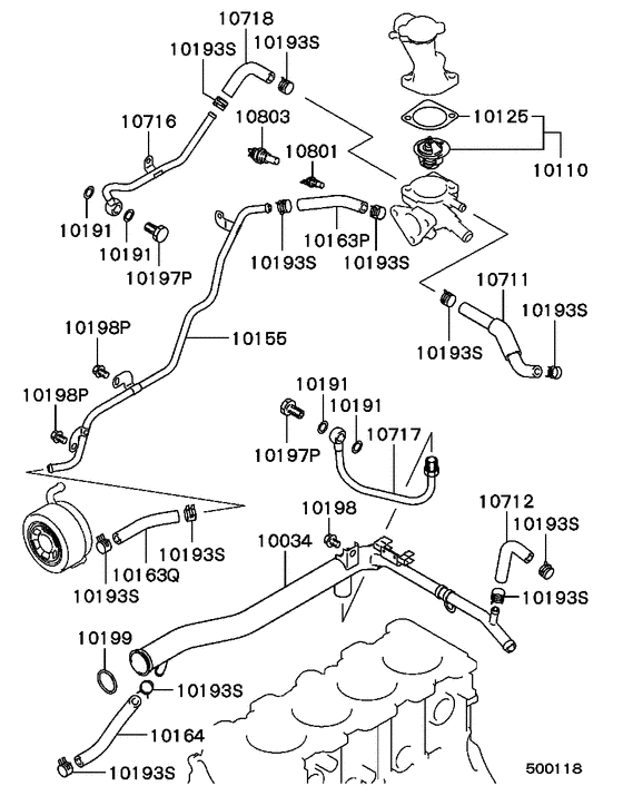Water pipe & thermostat