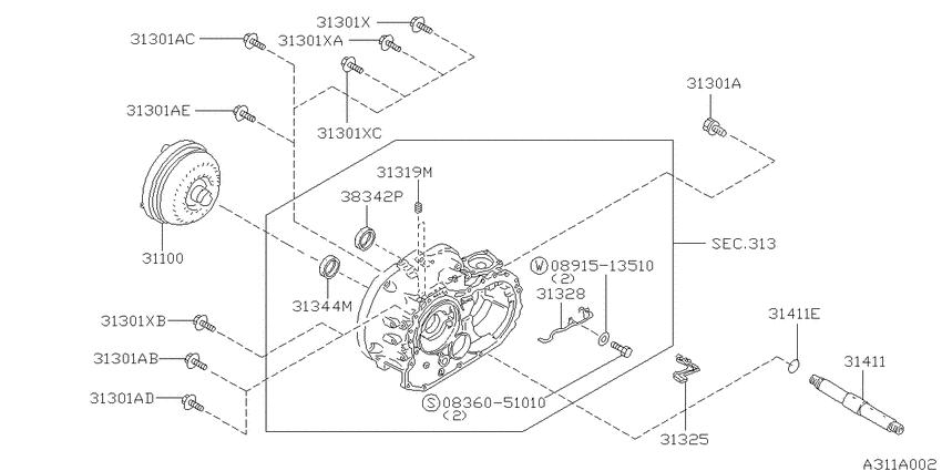 Torque converter,housing & case