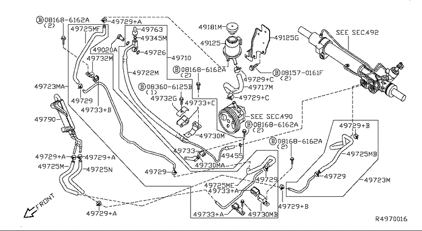 Power steering piping