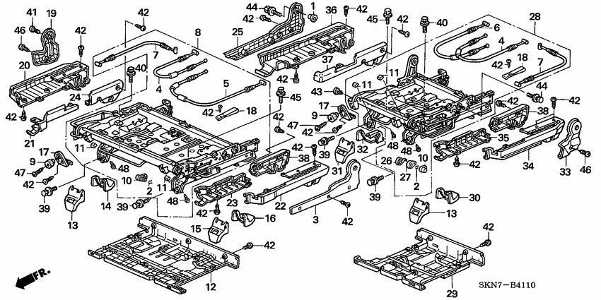 Rear seat components