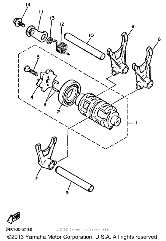 Shift cam-fork