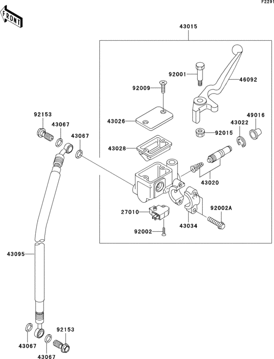 Front master cylinder
