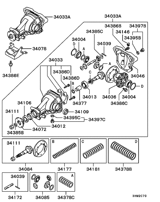 Rear axle differential
