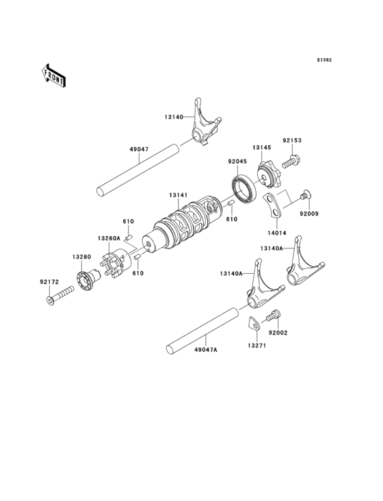 Gear change drum/shift fork(s)